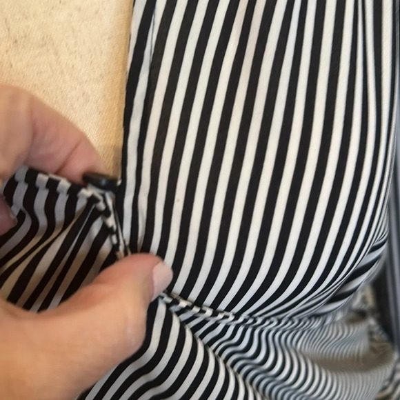 BADGLEY MISCHKA STRIPED WRAP BLOUSE - Picture 8 of 10